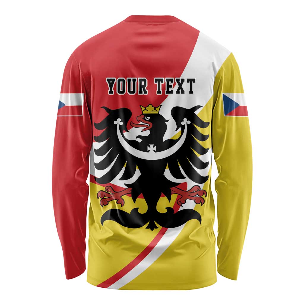 Personalized Coat of Arms of Silesia Long Sleeve Shirt Black Eagle with Silver Crescent LT17 - Wonder Print Shop