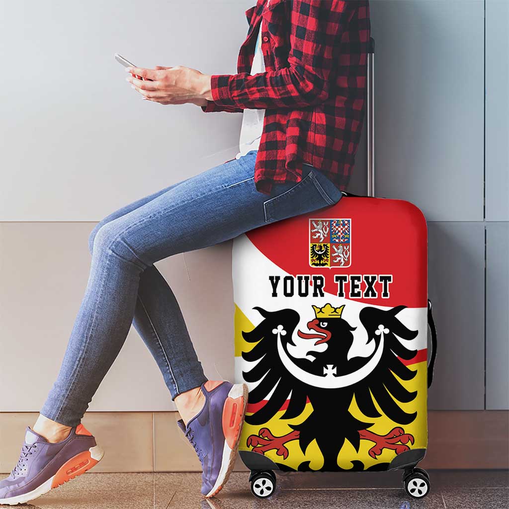 Personalized Coat of Arms of Silesia Luggage Cover Black Eagle with Silver Crescent