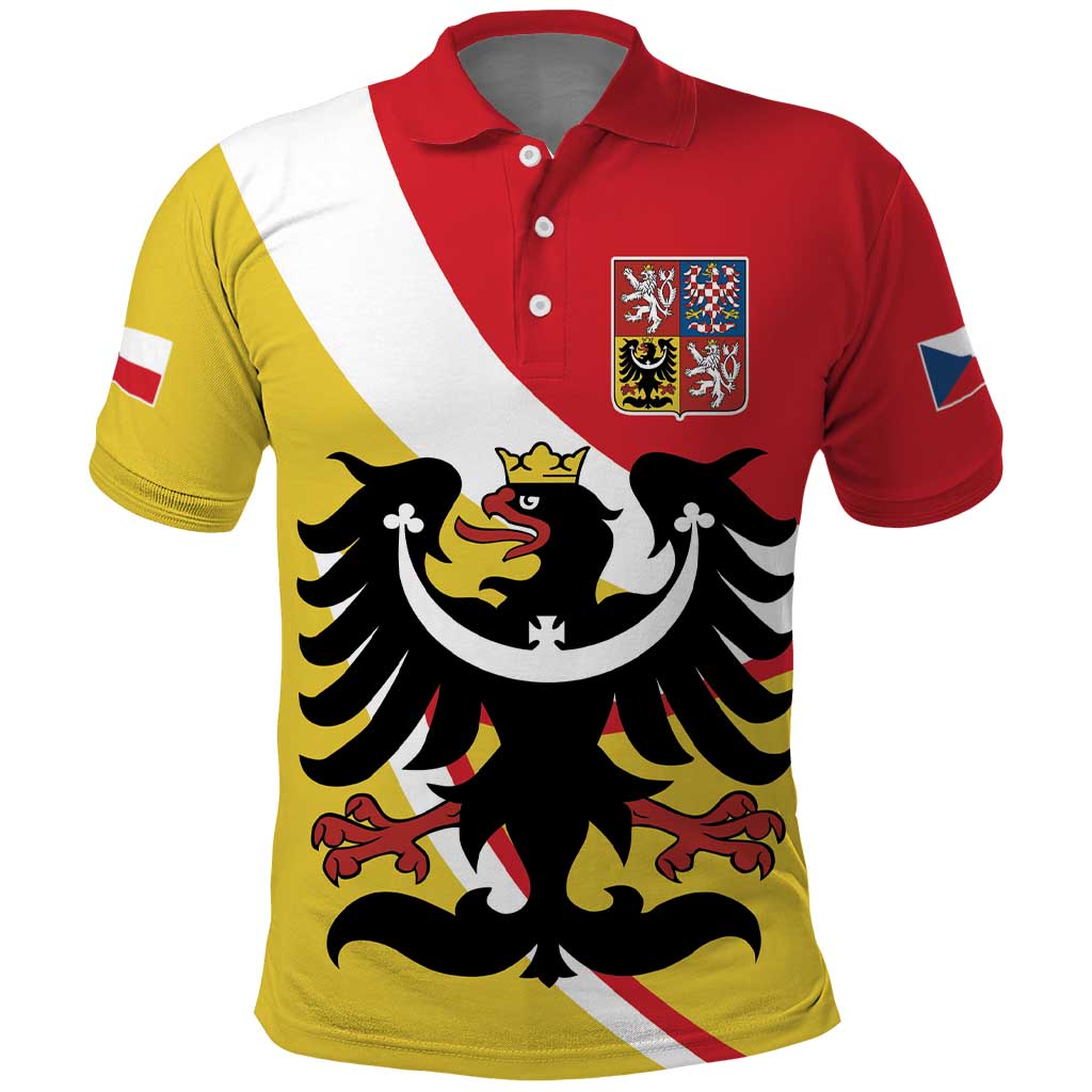 Personalized Coat of Arms of Silesia Polo Shirt Black Eagle with Silver Crescent LT17 - Wonder Print Shop