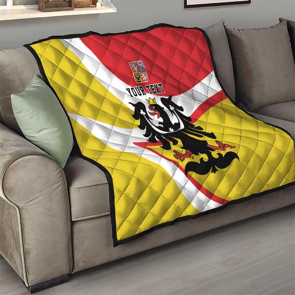 Personalized Coat of Arms of Silesia Quilt Black Eagle with Silver Crescent LT17 - Wonder Print Shop