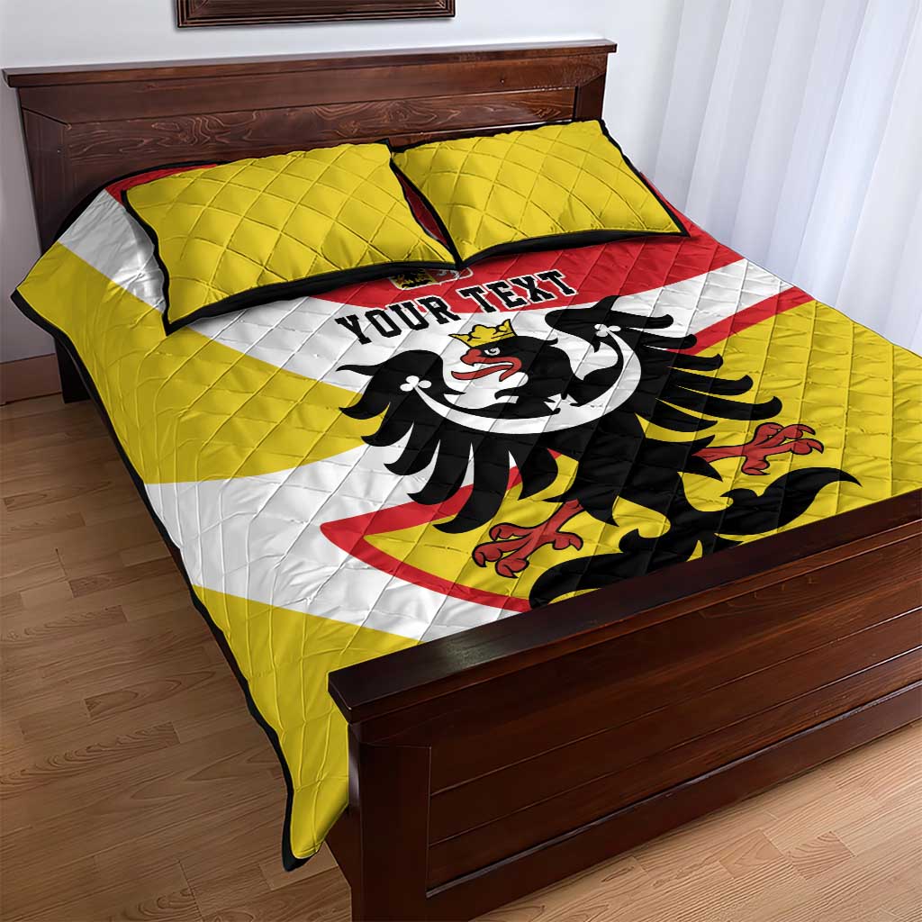 Personalized Coat of Arms of Silesia Quilt Bed Set Black Eagle with Silver Crescent LT17 - Wonder Print Shop