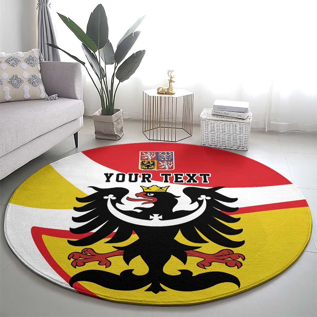 Personalized Coat of Arms of Silesia Round Carpet Black Eagle with Silver Crescent LT17 - Wonder Print Shop