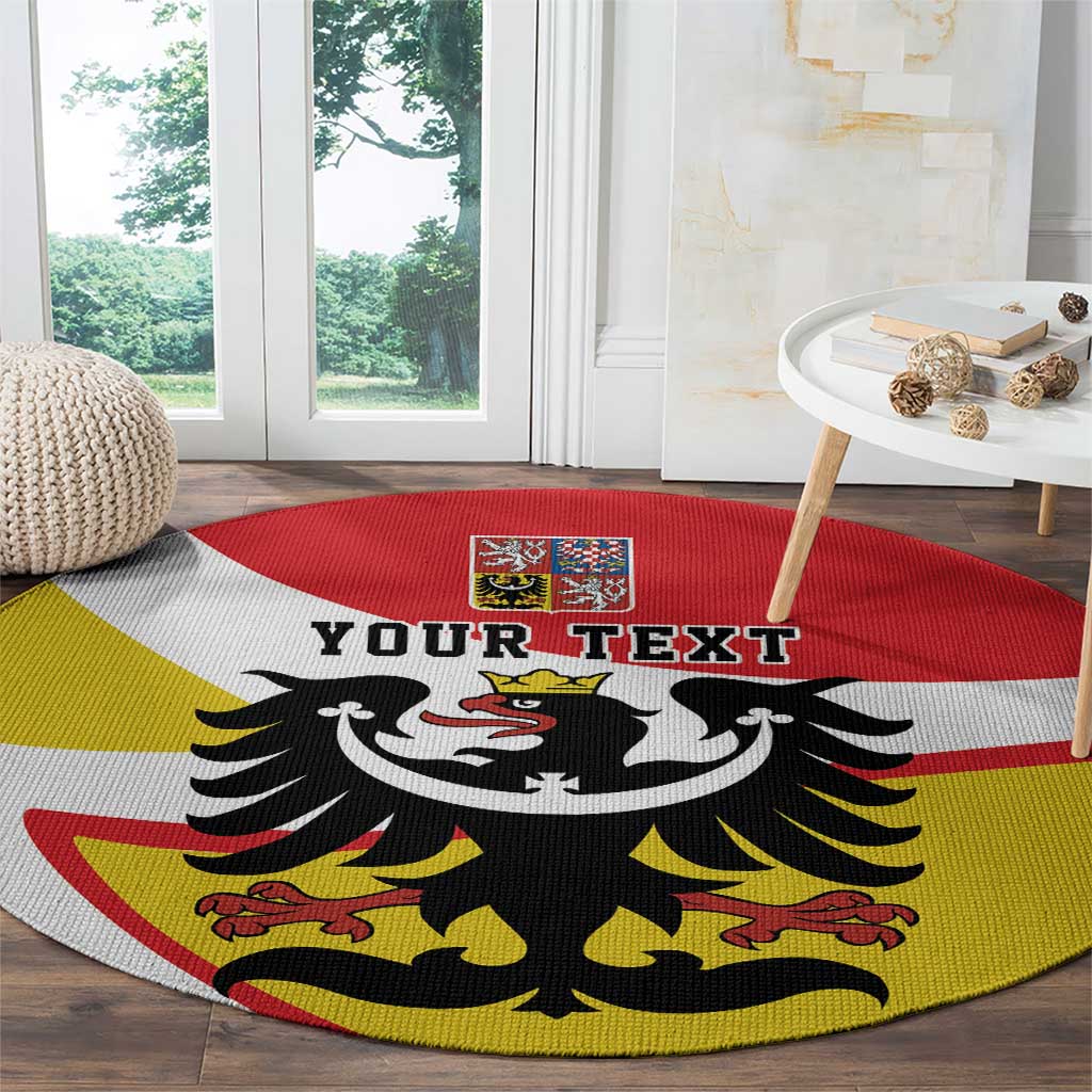 Personalized Coat of Arms of Silesia Round Carpet Black Eagle with Silver Crescent LT17 - Wonder Print Shop