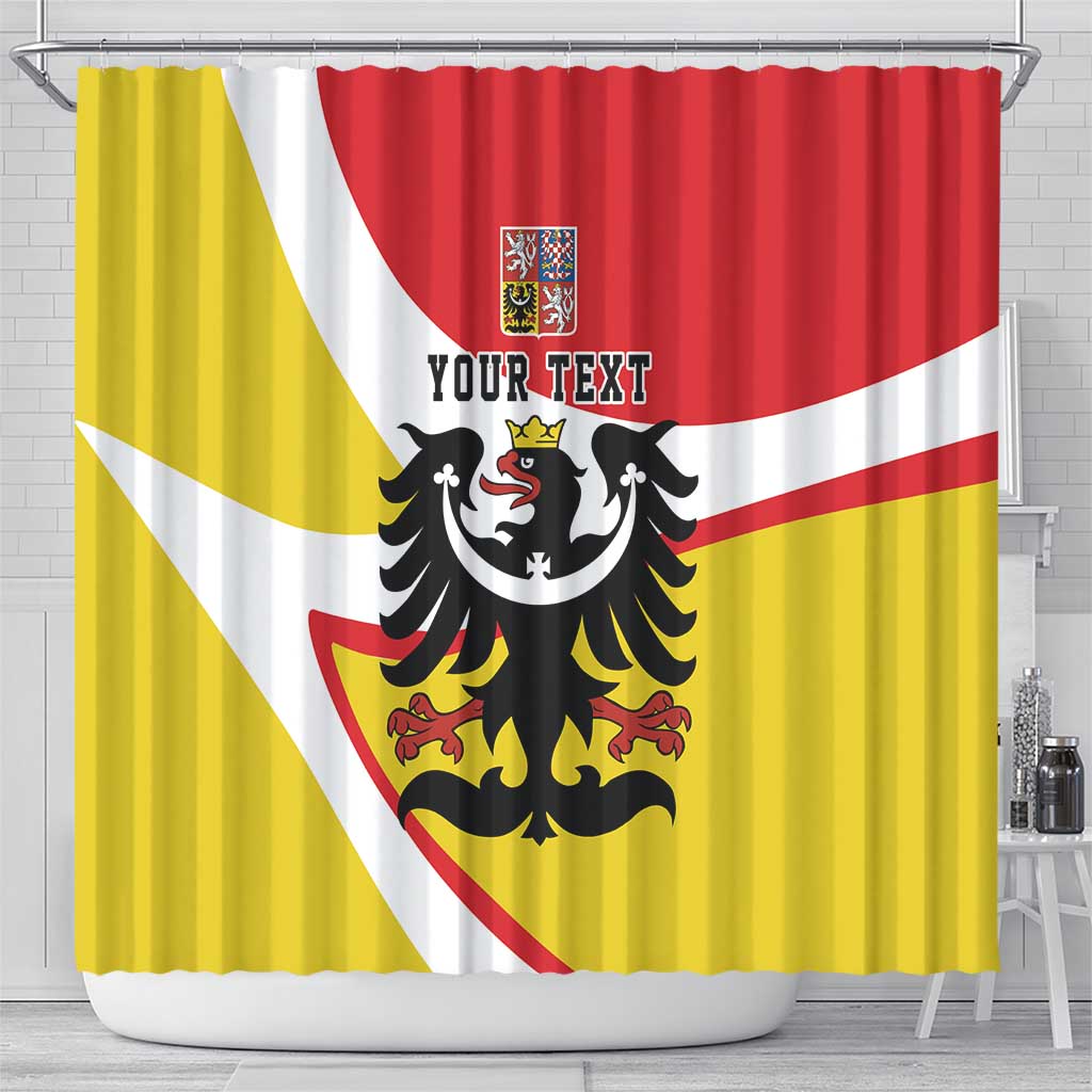 Personalized Coat of Arms of Silesia Shower Curtain Black Eagle with Silver Crescent LT17 - Wonder Print Shop
