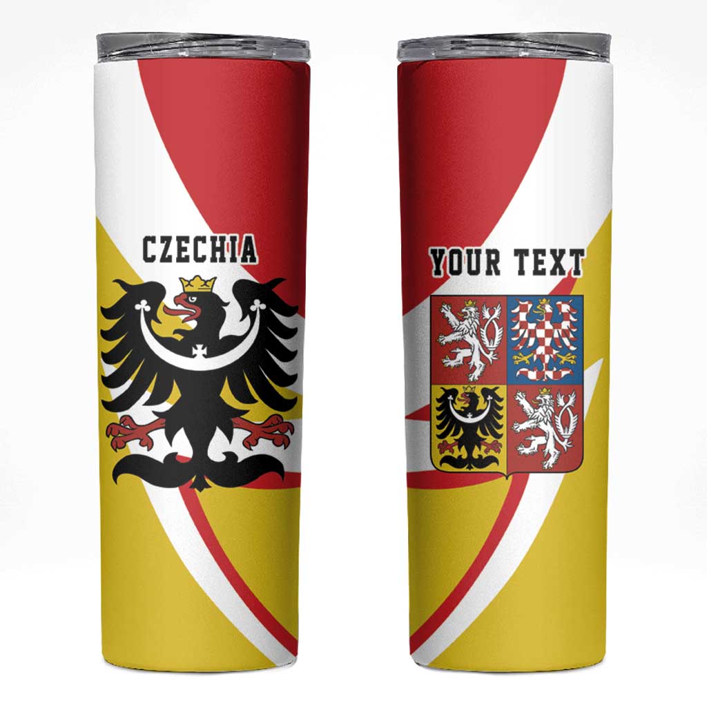 Personalized Coat of arms of Silesia Skinny Tumbler Black Eagle with Silver Crescent LT17 - Wonder Print Shop