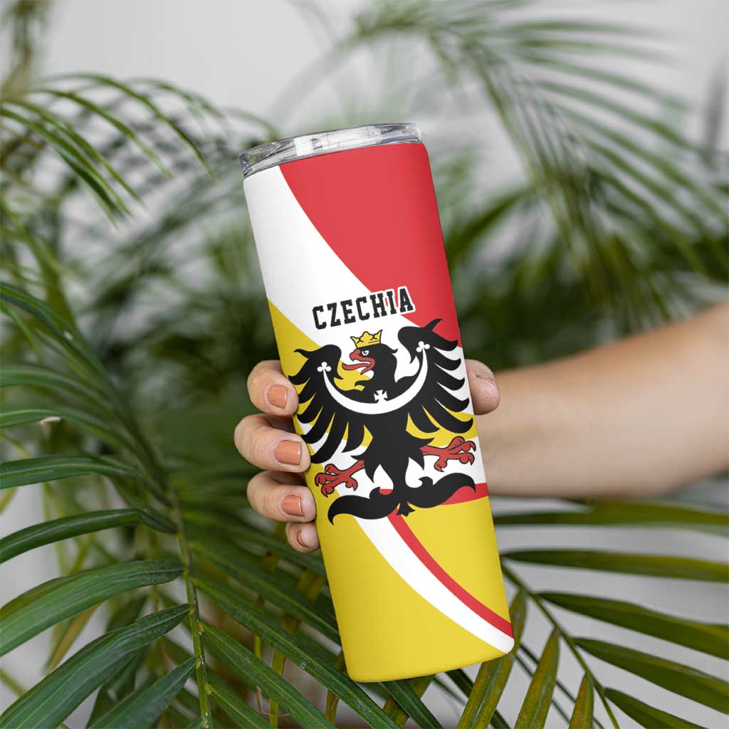 Personalized Coat of arms of Silesia Skinny Tumbler Black Eagle with Silver Crescent LT17 - Wonder Print Shop