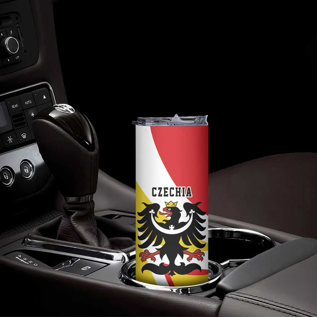 Personalized Coat of arms of Silesia Skinny Tumbler Black Eagle with Silver Crescent LT17 - Wonder Print Shop