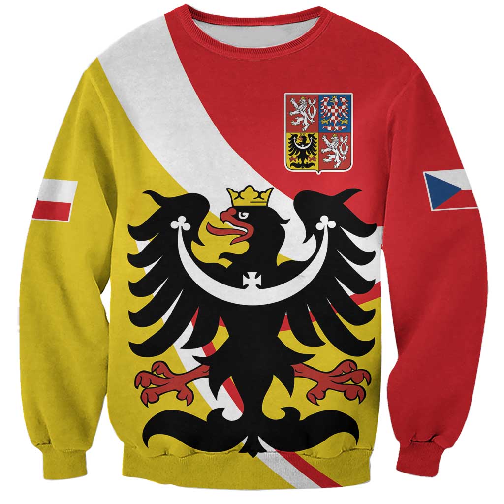Personalized Coat of Arms of Silesia Sweatshirt Black Eagle with Silver Crescent LT17 - Wonder Print Shop
