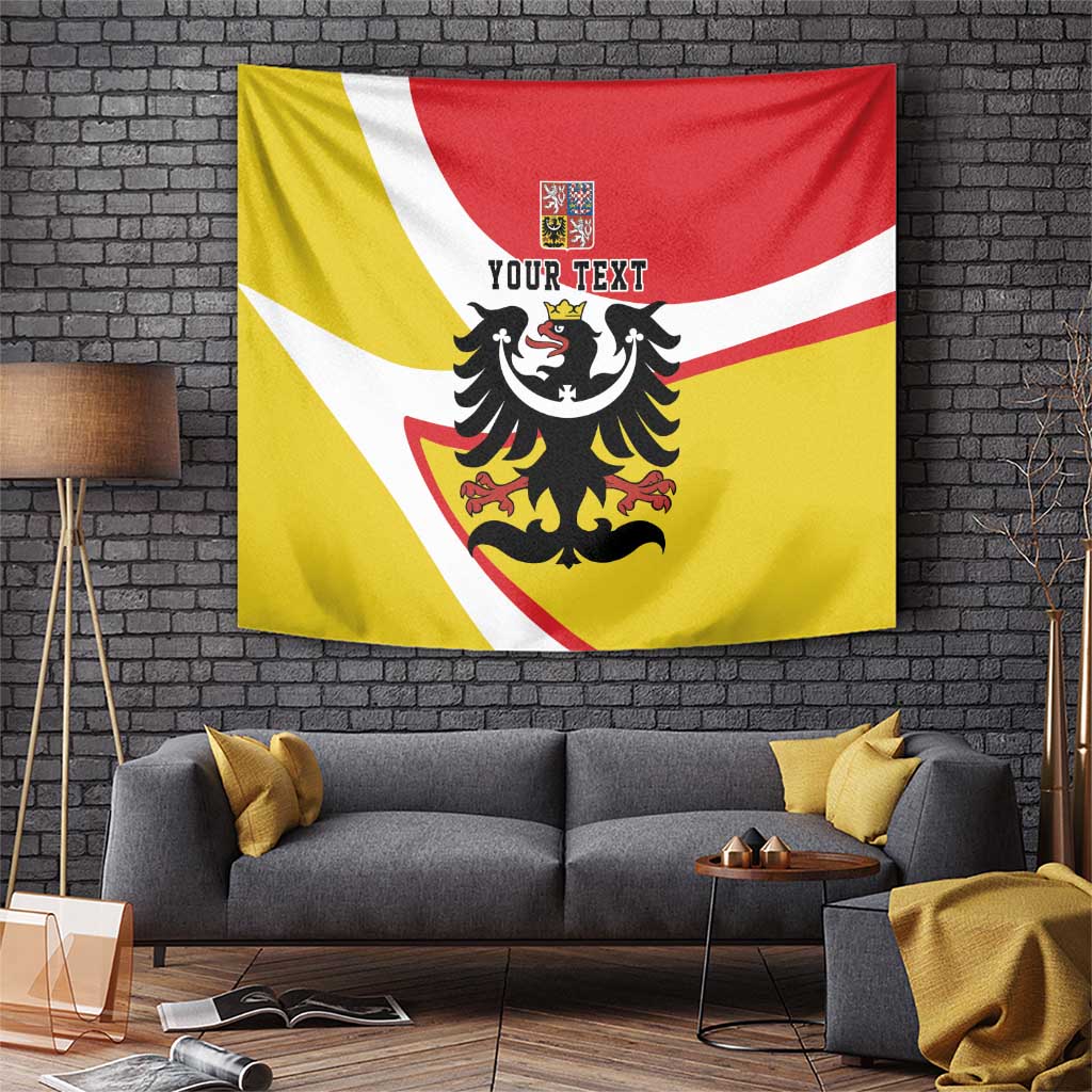 Personalized Coat of Arms of Silesia Tapestry Black Eagle with Silver Crescent LT17 - Wonder Print Shop