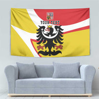 Personalized Coat of Arms of Silesia Tapestry Black Eagle with Silver Crescent LT17 - Wonder Print Shop
