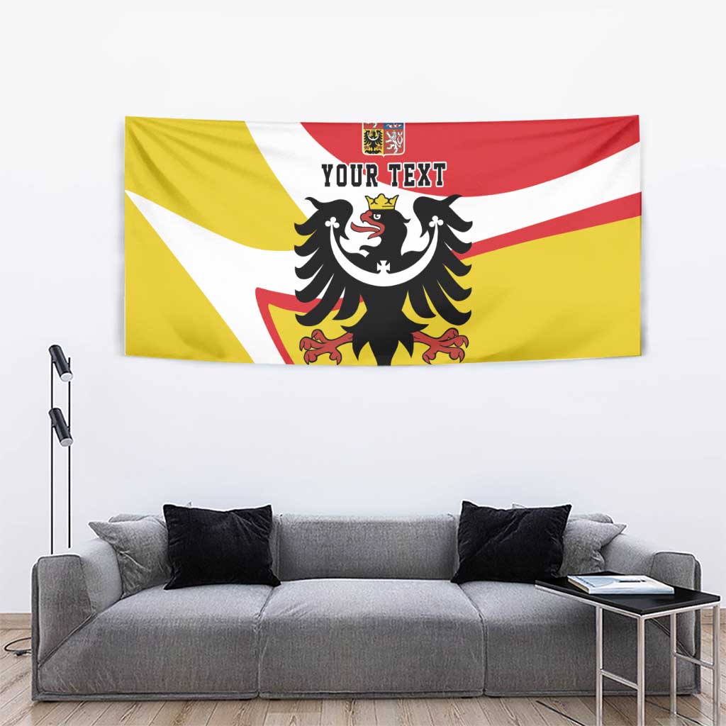Personalized Coat of Arms of Silesia Tapestry Black Eagle with Silver Crescent LT17 - Wonder Print Shop