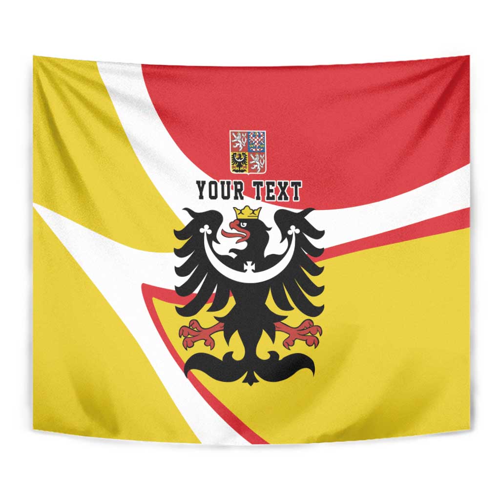 Personalized Coat of Arms of Silesia Tapestry Black Eagle with Silver Crescent LT17 - Wonder Print Shop