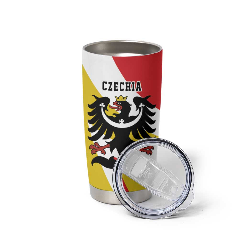 Personalized Coat of arms of Silesia Tumbler Cup Black Eagle with Silver Crescent LT17 - Wonder Print Shop
