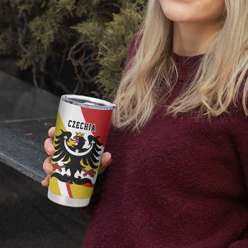 Personalized Coat of arms of Silesia Tumbler Cup Black Eagle with Silver Crescent LT17 - Wonder Print Shop