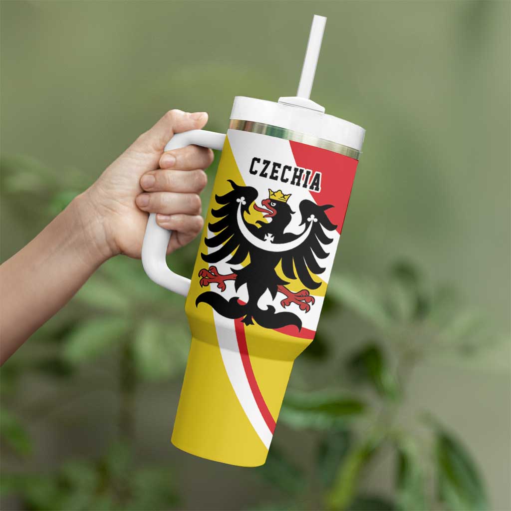 Personalized Coat of arms of Silesia Tumbler With Handle Black Eagle with Silver Crescent LT17 - Wonder Print Shop