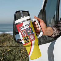 Personalized Coat of arms of Silesia Tumbler With Handle Black Eagle with Silver Crescent LT17 - Wonder Print Shop