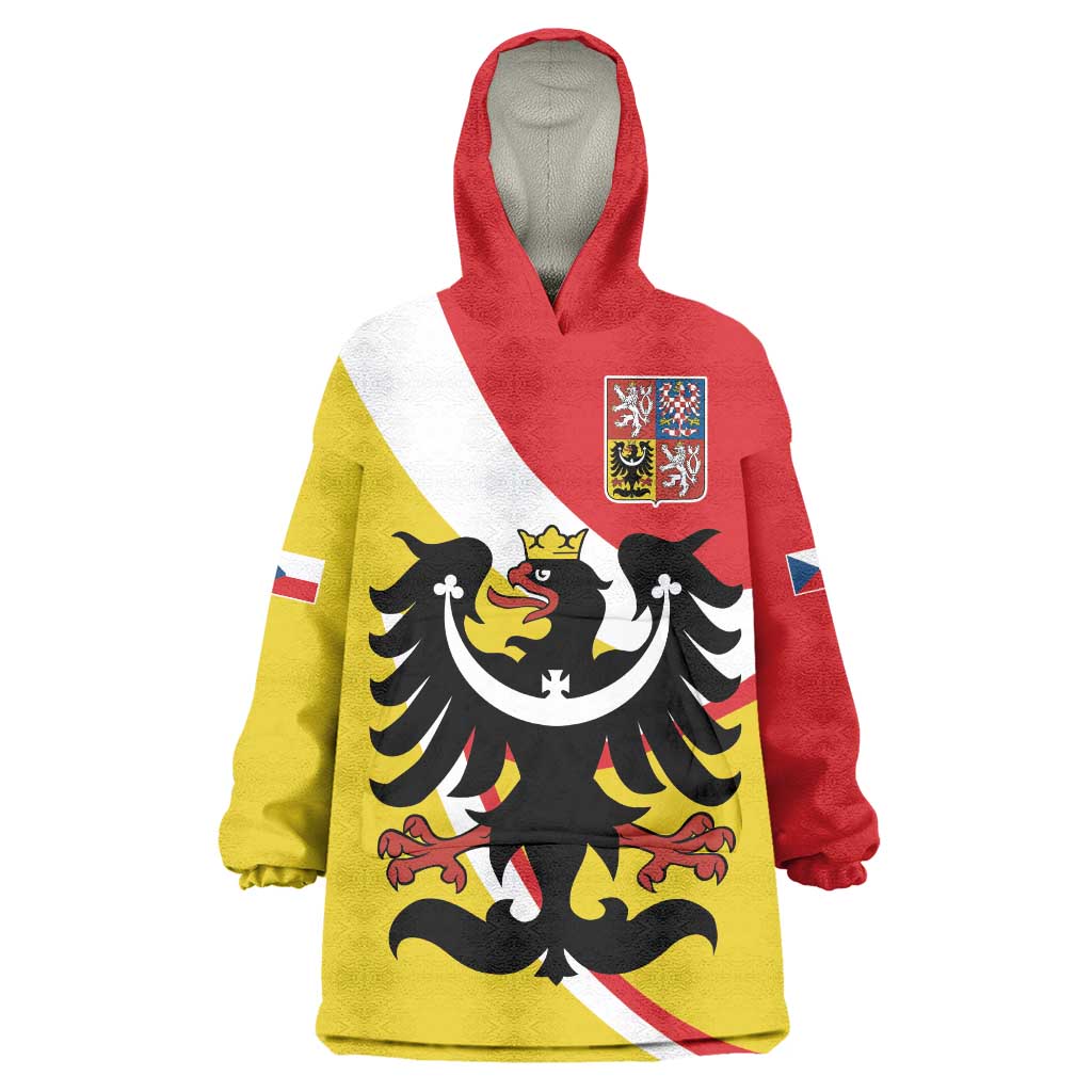 Personalized Coat of Arms of Silesia Wearable Blanket Hoodie Black Eagle with Silver Crescent LT17 - Wonder Print Shop