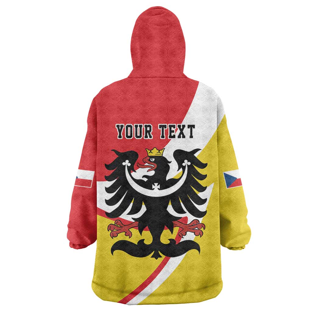 Personalized Coat of Arms of Silesia Wearable Blanket Hoodie Black Eagle with Silver Crescent LT17 - Wonder Print Shop