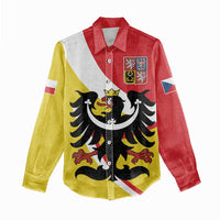 Personalized Coat of Arms of Silesia Women Casual Shirt Black Eagle with Silver Crescent LT17 - Wonder Print Shop