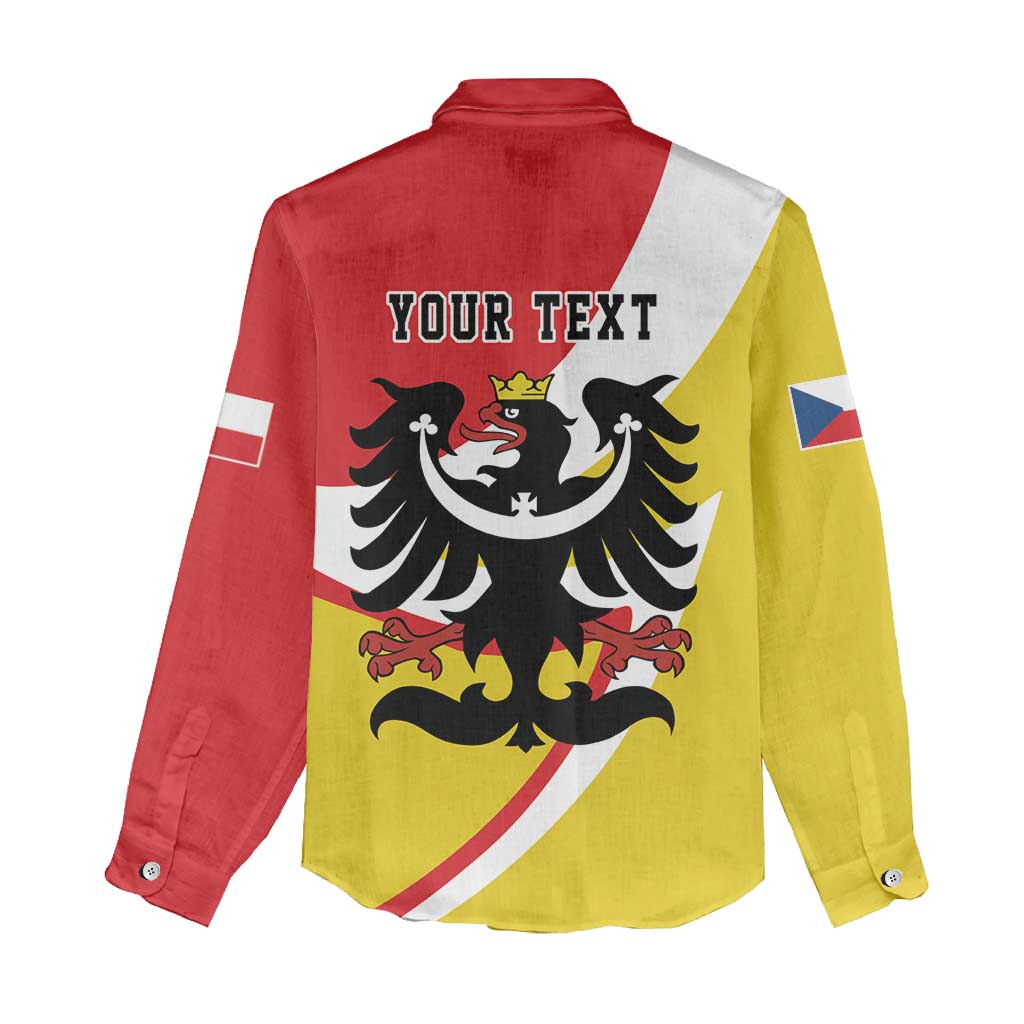 Personalized Coat of Arms of Silesia Women Casual Shirt Black Eagle with Silver Crescent LT17 - Wonder Print Shop