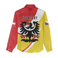 Personalized Coat of Arms of Silesia Women Casual Shirt Black Eagle with Silver Crescent LT17 - Wonder Print Shop