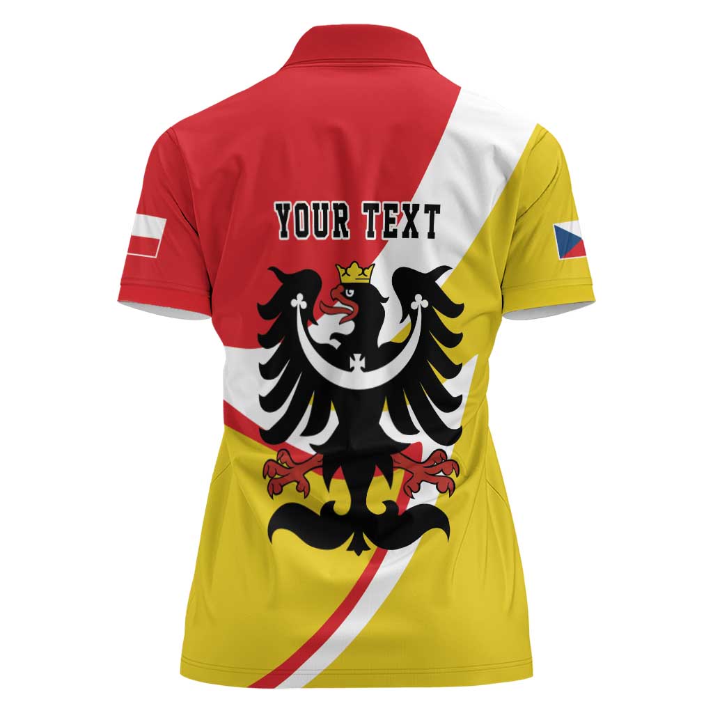 Personalized Coat of Arms of Silesia Women Polo Shirt Black Eagle with Silver Crescent LT17 - Wonder Print Shop