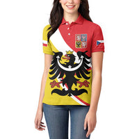 Personalized Coat of Arms of Silesia Women Polo Shirt Black Eagle with Silver Crescent LT17 - Wonder Print Shop