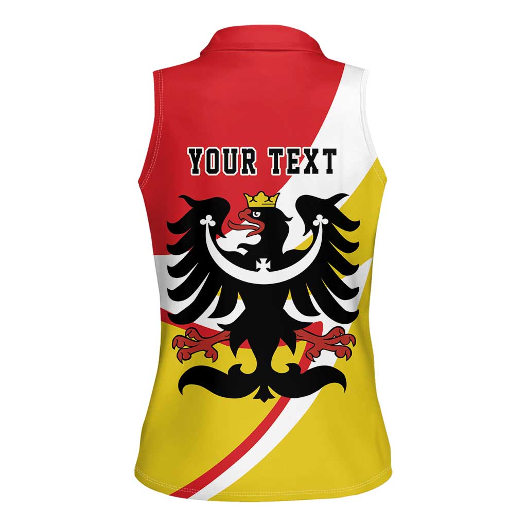 Personalized Coat of Arms of Silesia Women Sleeveless Polo Shirt Black Eagle with Silver Crescent LT17 - Wonder Print Shop