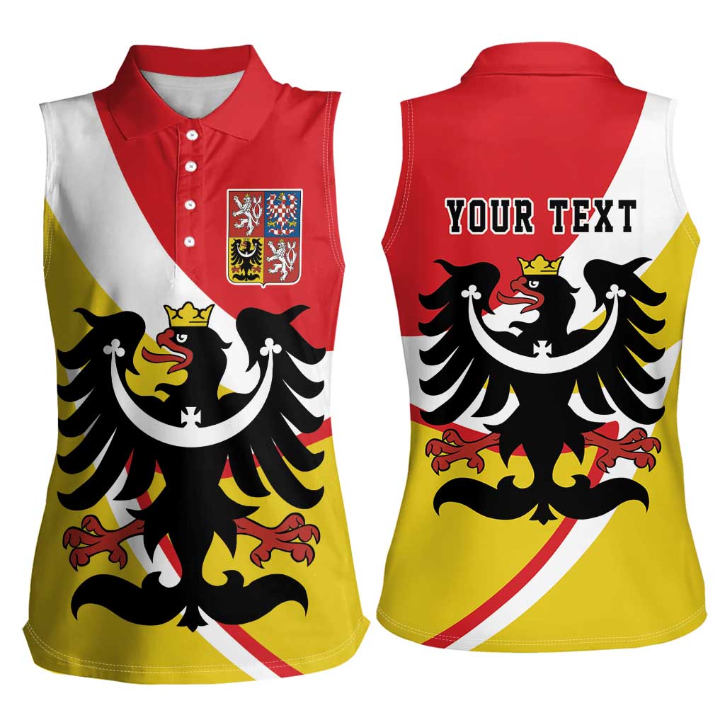 Personalized Coat of Arms of Silesia Women Sleeveless Polo Shirt Black Eagle with Silver Crescent LT17 - Wonder Print Shop