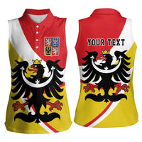 Personalized Coat of Arms of Silesia Women Sleeveless Polo Shirt Black Eagle with Silver Crescent LT17 - Wonder Print Shop