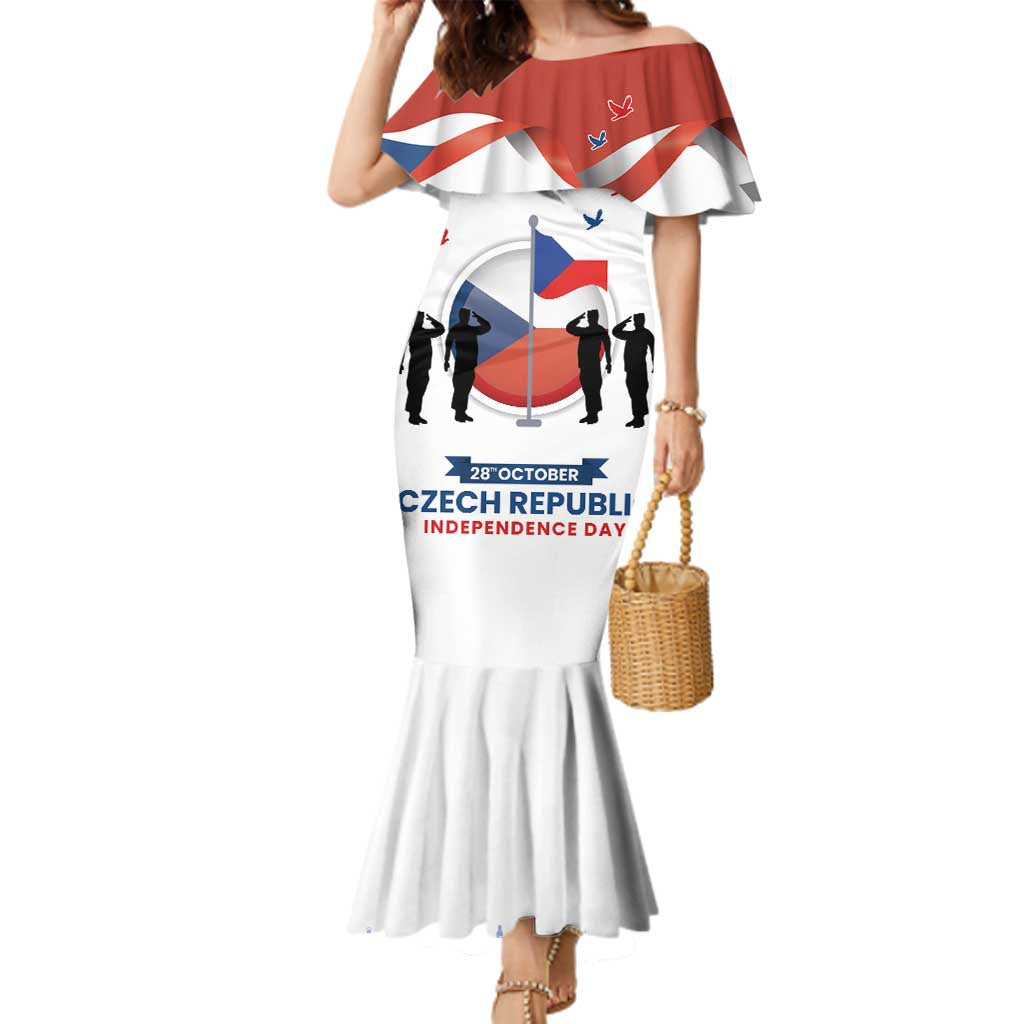 Czech Republic Independence day Family Matching Mermaid Dress and Hawaiian Shirt Den Vzniku Samostatneho Ceskoslovenskeho Statu