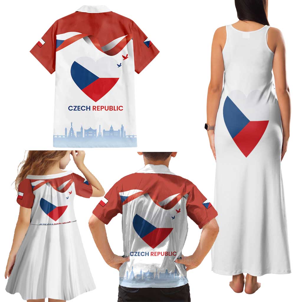 Czech Republic Independence day Family Matching Tank Maxi Dress and Hawaiian Shirt Den Vzniku Samostatneho Ceskoslovenskeho Statu