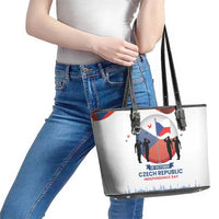 Czech Republic Independence day Leather Tote Bag Den Vzniku Samostatneho Ceskoslovenskeho Statu