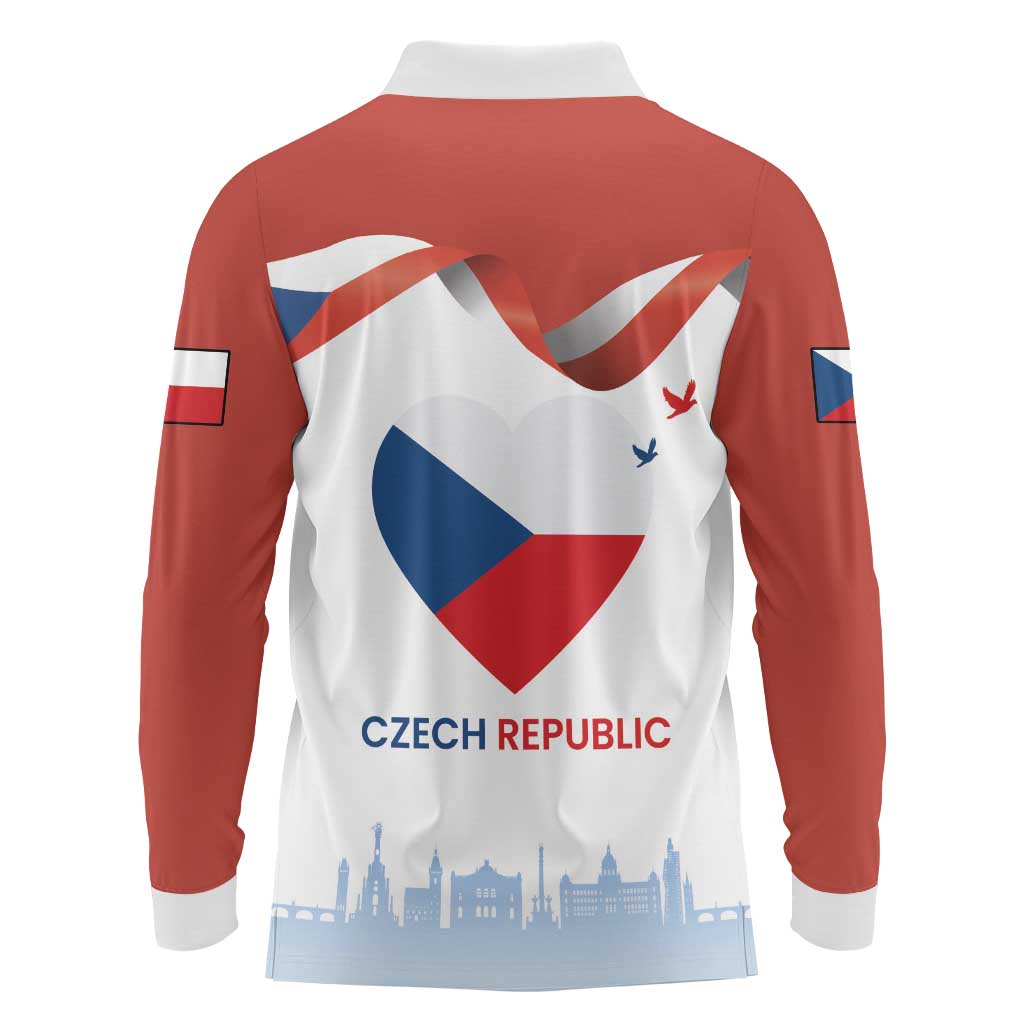 Czech Republic Independence day Long Sleeve Polo Shirt Den Vzniku Samostatneho Ceskoslovenskeho Statu LT17 - Wonder Print Shop
