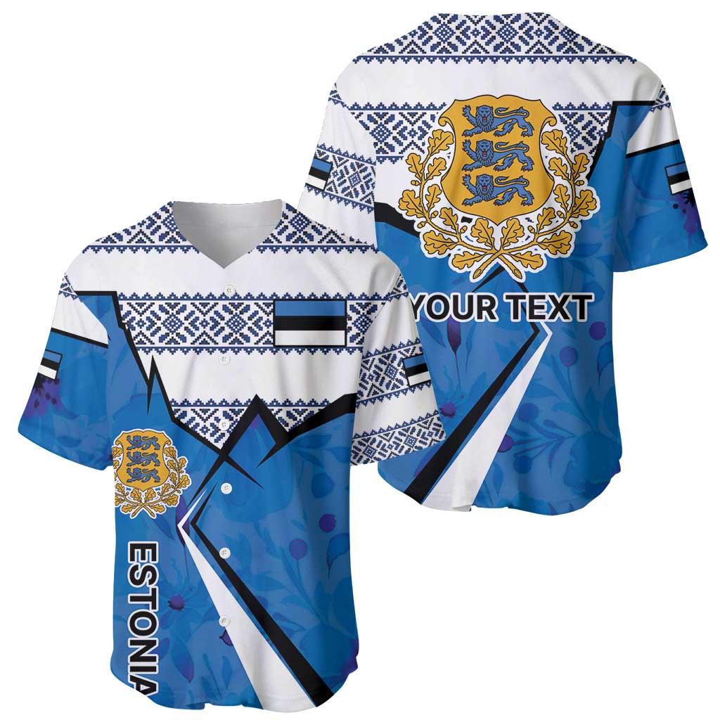 Estonia Coat of arms Personalized Baseball Jersey Eesti riigivapp