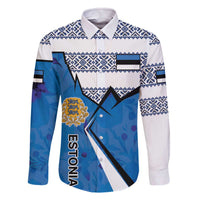Estonia Coat of arms Personalized Family Matching Off The Shoulder Long Sleeve Dress and Hawaiian Shirt Eesti riigivapp