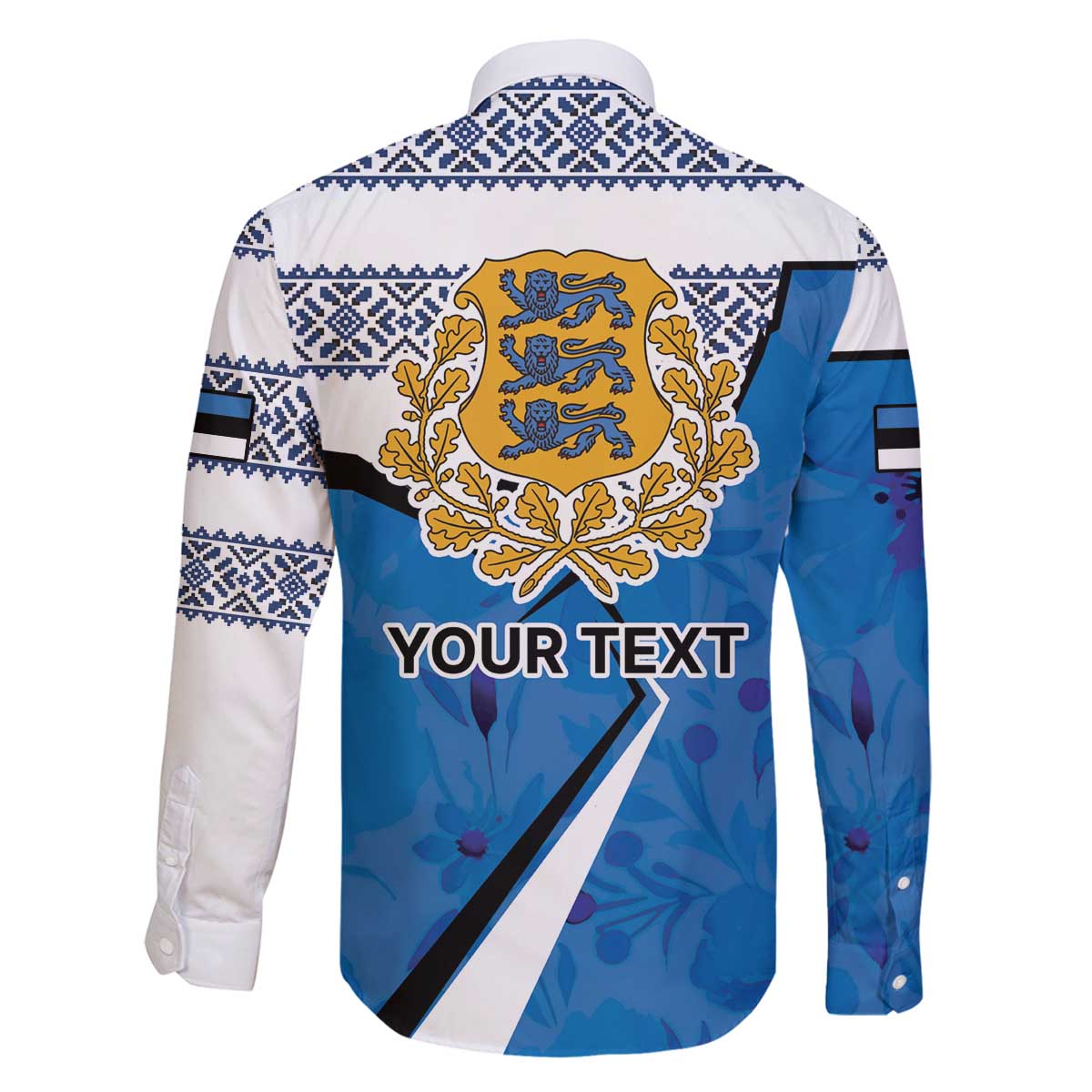 Estonia Coat of arms Personalized Family Matching Off The Shoulder Long Sleeve Dress and Hawaiian Shirt Eesti riigivapp