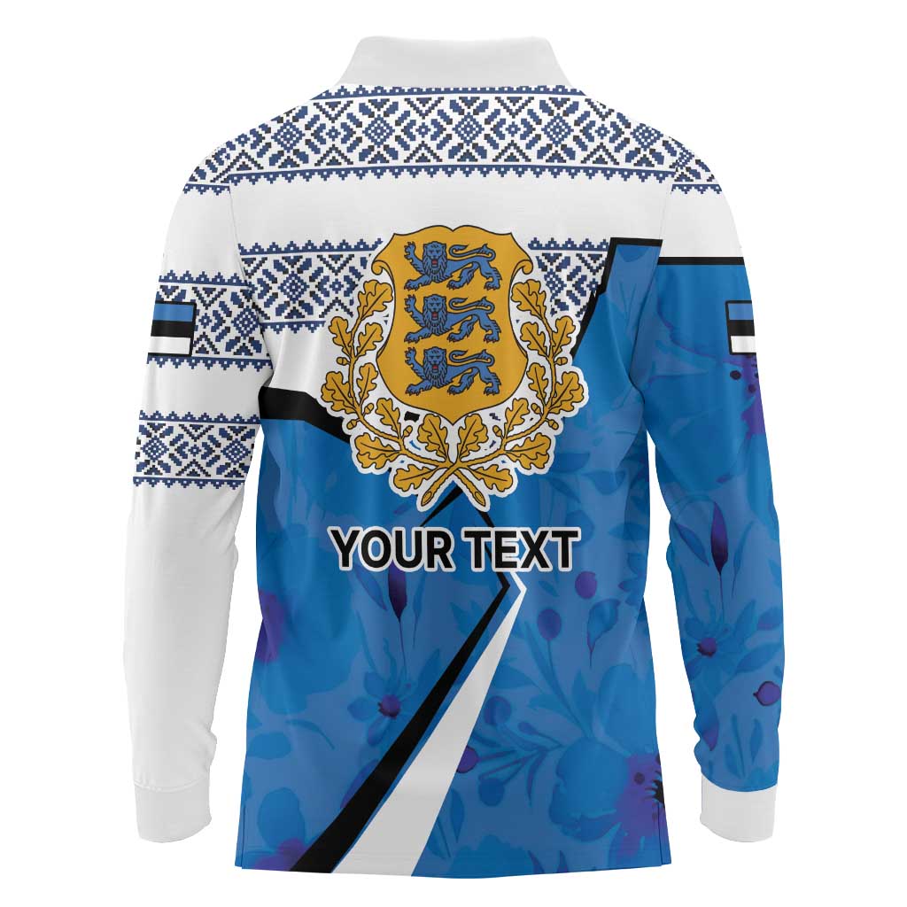 Estonia Coat of arms Personalized Long Sleeve Polo Shirt Eesti riigivapp