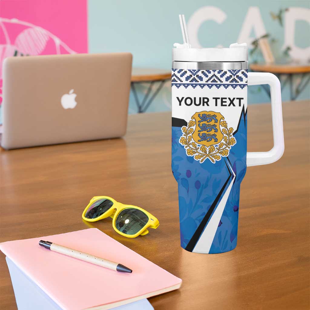 Estonia Coat of arms Personalized Tumbler With Handle Eesti riigivapp