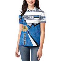 Estonia Coat of arms Personalized Women Polo Shirt Eesti riigivapp