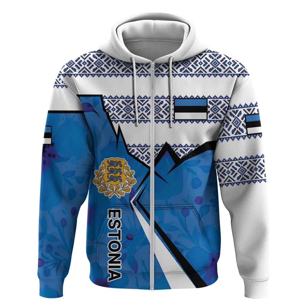 Estonia Coat of arms Personalized Zip Hoodie Eesti riigivapp