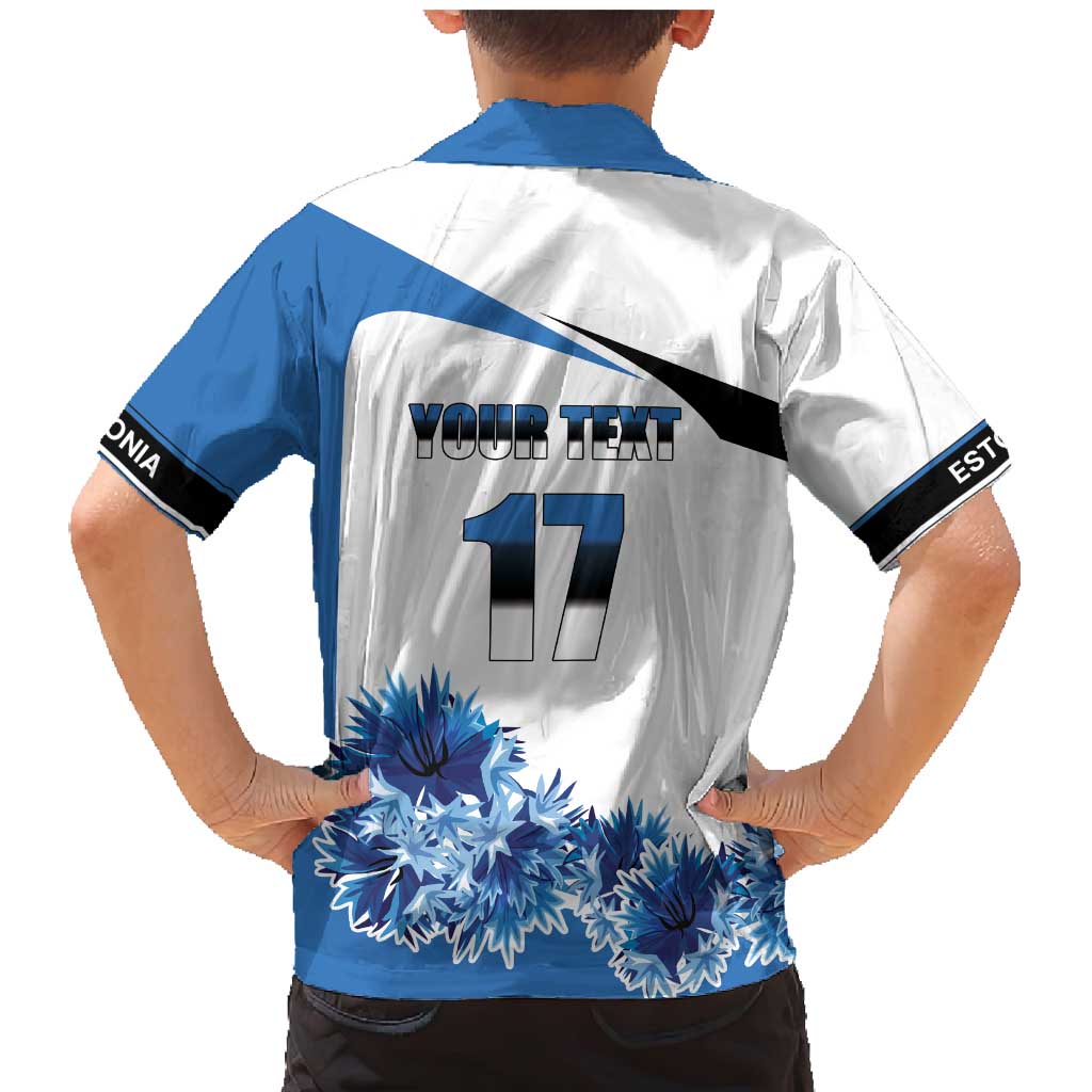 Estonia Grey Wolf and Cornflower Family Matching Mermaid Dress and Hawaiian Shirt Estonia Flag