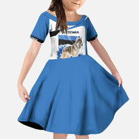Estonia Grey Wolf and Cornflower Family Matching Off Shoulder Maxi Dress and Hawaiian Shirt Estonia Flag