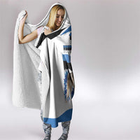 Estonia Grey Wolf and Cornflower Hooded Blanket Estonia Flag