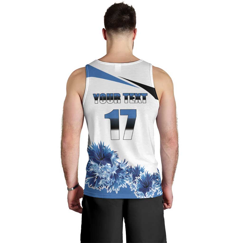 Estonia Grey Wolf and Cornflower Men Tank Top Estonia Flag