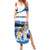 Estonia Grey Wolf and Cornflower Summer Maxi Dress Estonia Flag