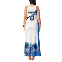 Estonia Grey Wolf and Cornflower Tank Maxi Dress Estonia Flag