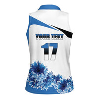Estonia Grey Wolf and Cornflower Women Sleeveless Polo Shirt Estonia Flag