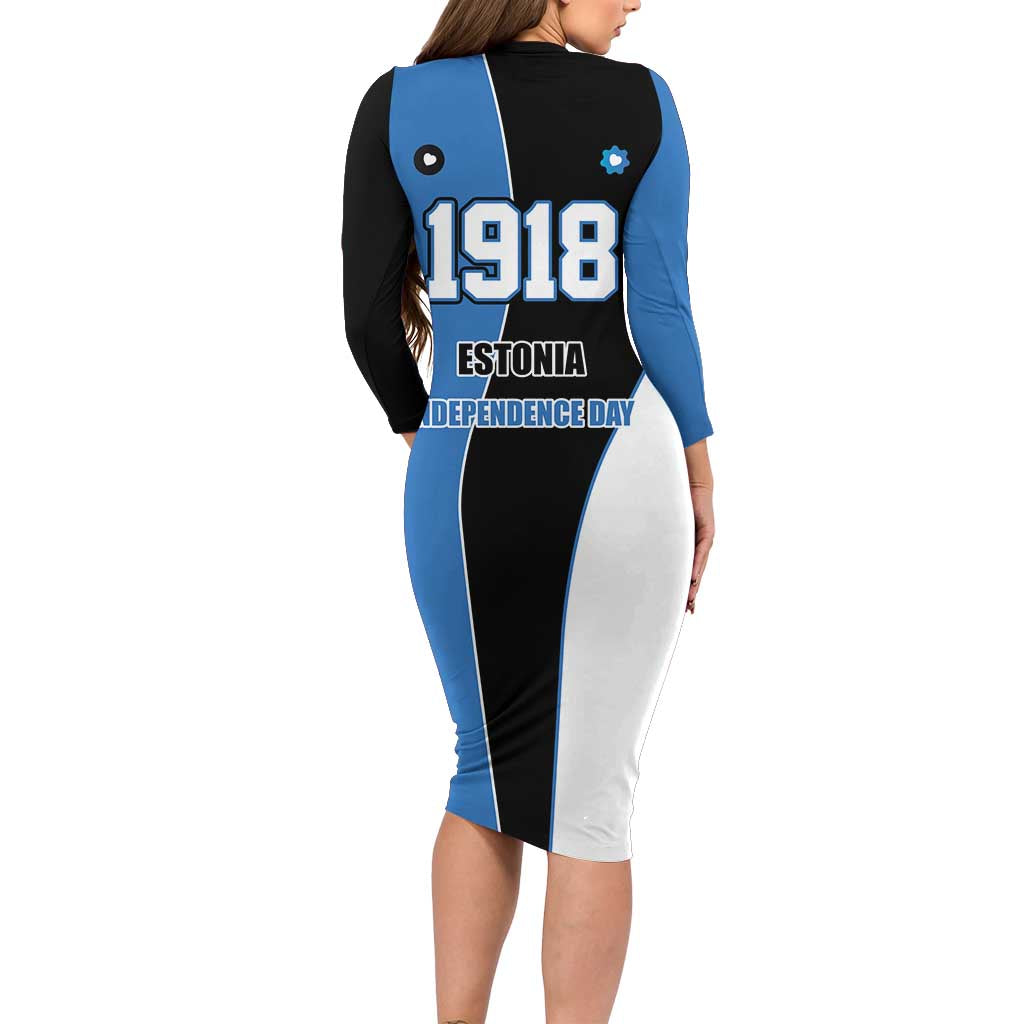 Estonia Independence day Family Matching Long Sleeve Bodycon Dress and Hawaiian Shirt Eesti Vabariigi Aastapaev