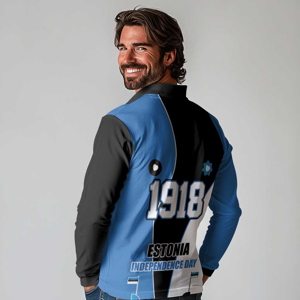 Estonia Independence day Long Sleeve Polo Shirt Eesti Vabariigi Aastapaev